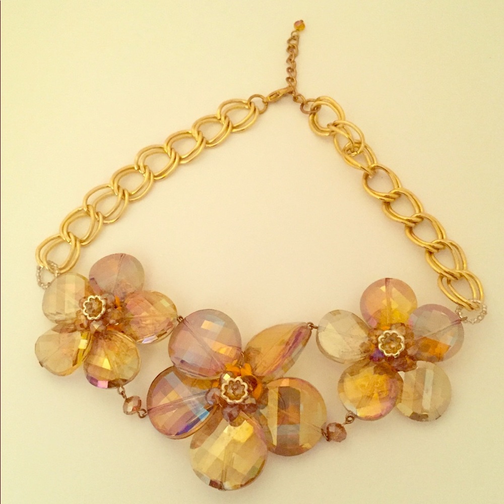 Statement Making 3d Flower Necklace - image 1